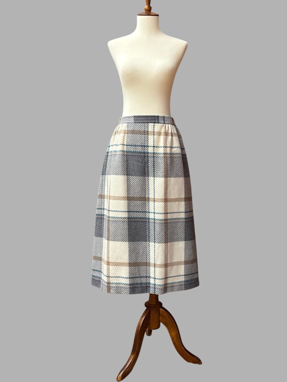 Vintage Koret Career Skirt Size 12 Plaid Midi Wool Blend Skirt
